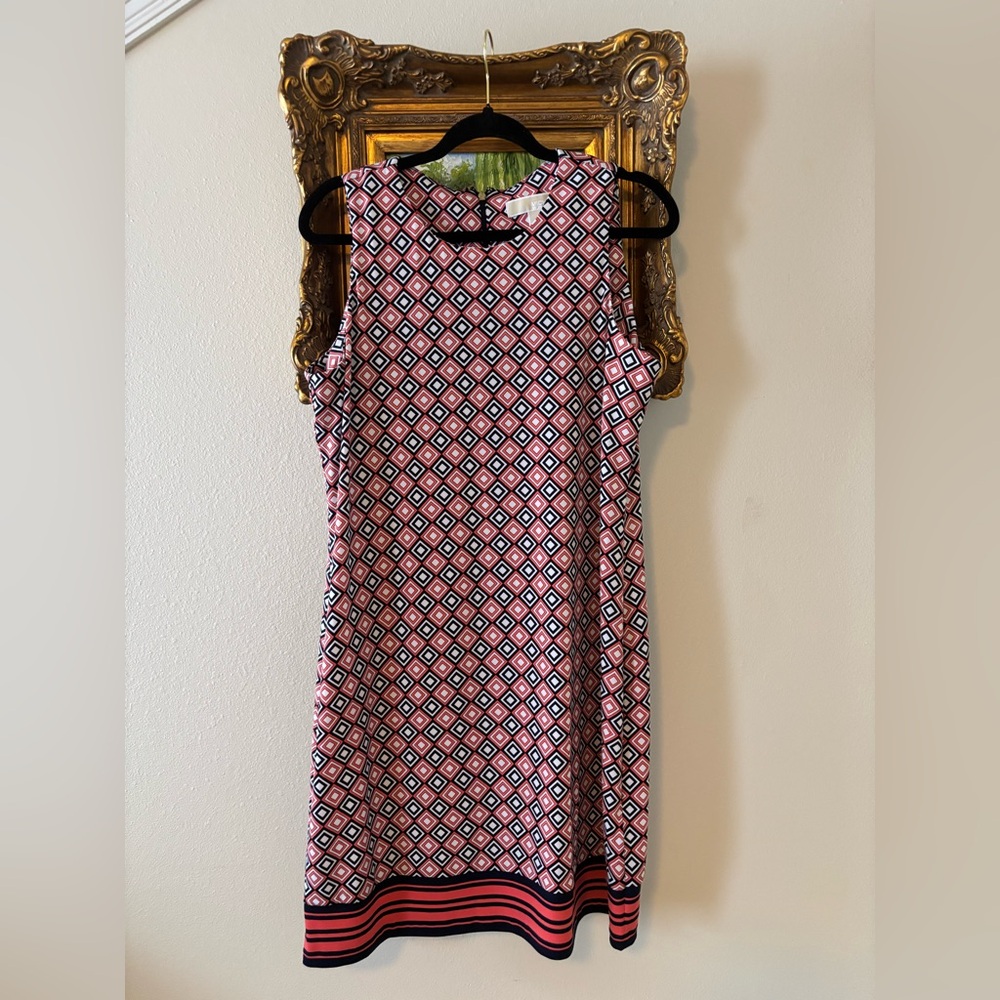 Michael Kors Geometric Pink & Navy Mini Dress